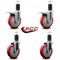 Service Caster 5'' Red Poly Swivel 1-5/8'' Expanding Stem Caster Set 2 Total Lock Brakes, 4PK SCC-EXTTL20S514-PPUB-RED-2-S-2-158 - alternate 3